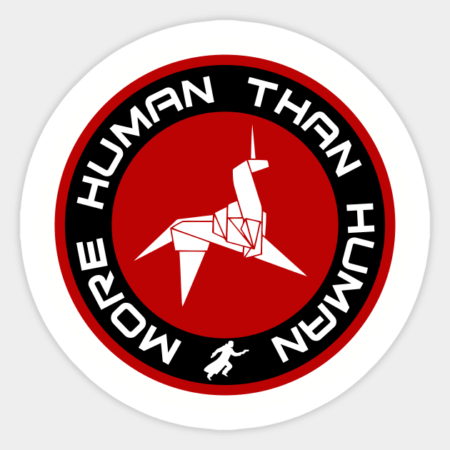 Blade Runner More Human Than Human Sticker by Vault Emporium